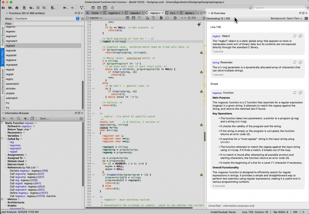 Understand window with AI Overview pane highlighted