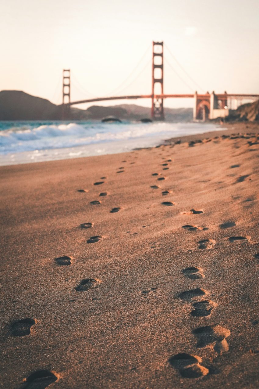 Follow footprints in the sand